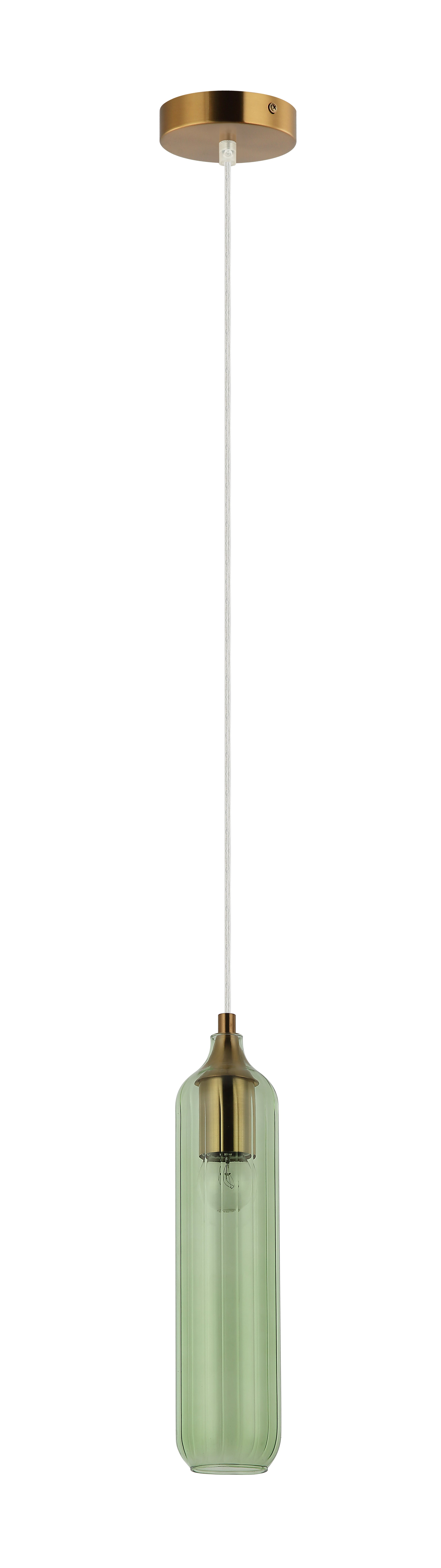 Pendant ES Green Glass Cylinder OD 80mm