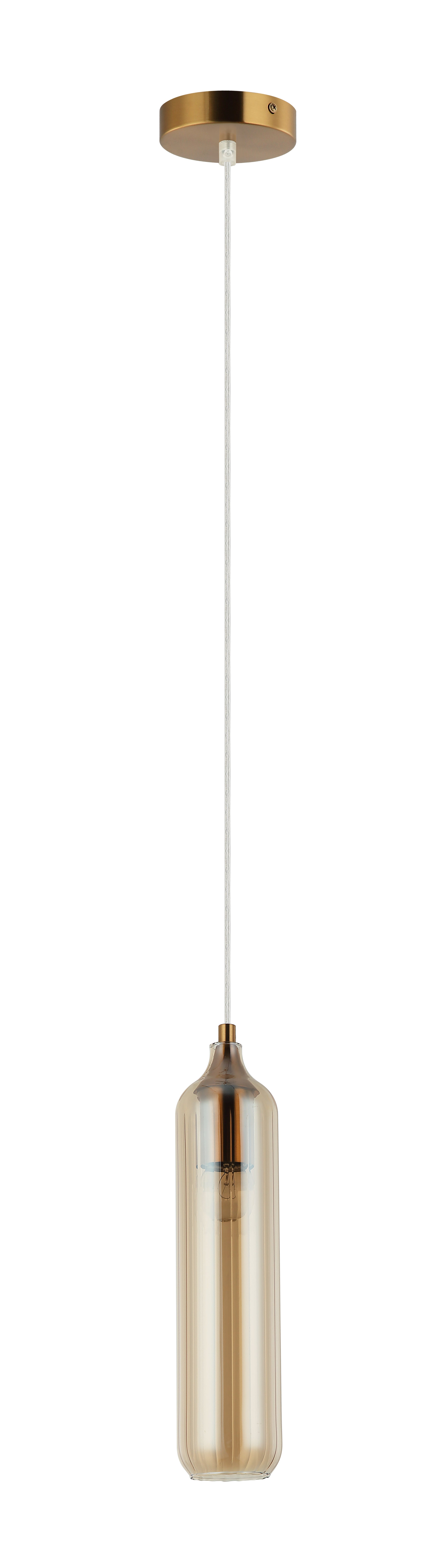 Pendant ES Amber Glass Cylinder OD 80mm
