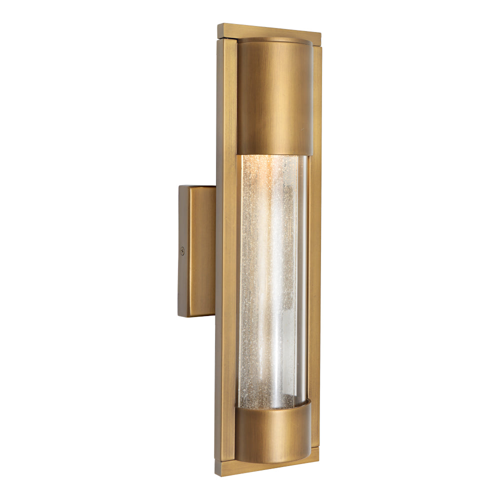 Mirco 1 Light Exterior Wall Light - Aged Brass