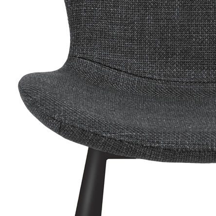 Marquise Chair Black Powdercoated Steel Legs - Charcoal Fabric