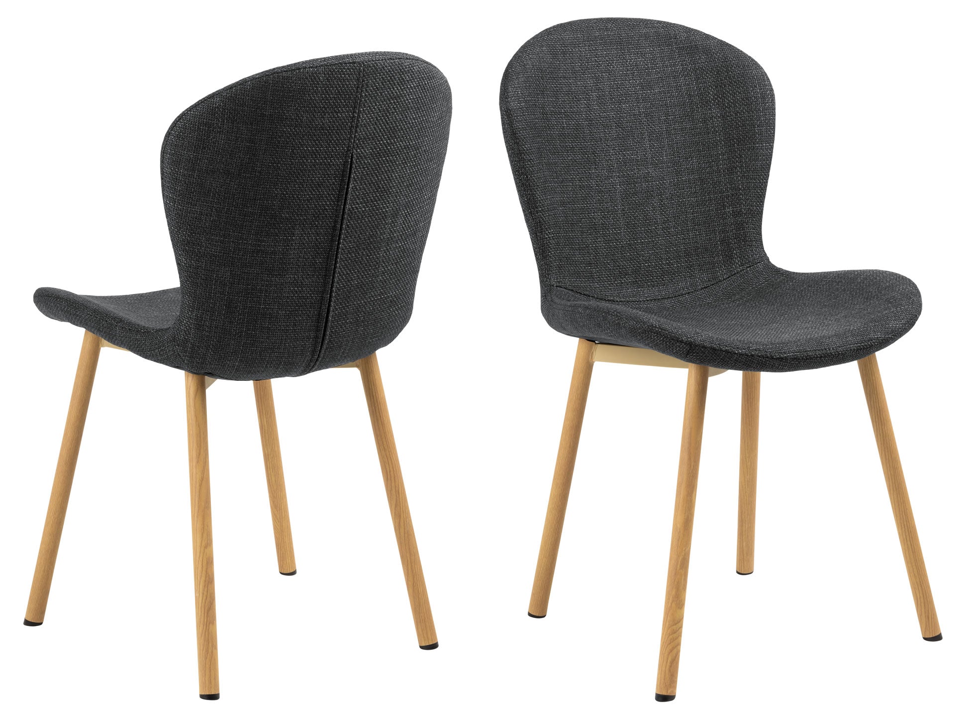 Marquise Chair Oak Foil Steel Legs - Charcoal Fabric