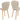 Marquise Chair Oak Foil Steel Legs - Ivory Fabric