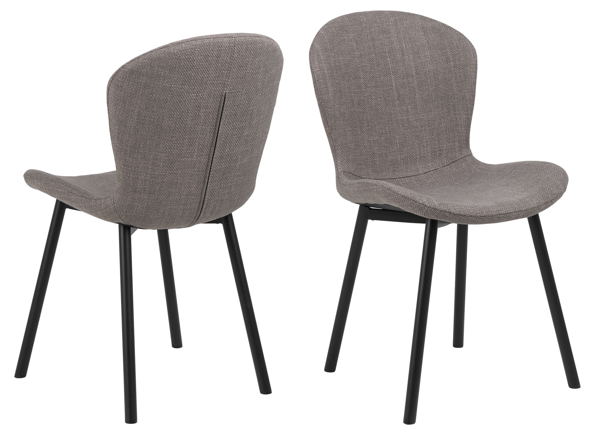 Marquise Chair Black Powdercoated Steel Legs - Grey Fabric