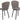 Marquise Chair Black Powdercoated Steel Legs - Grey Fabric