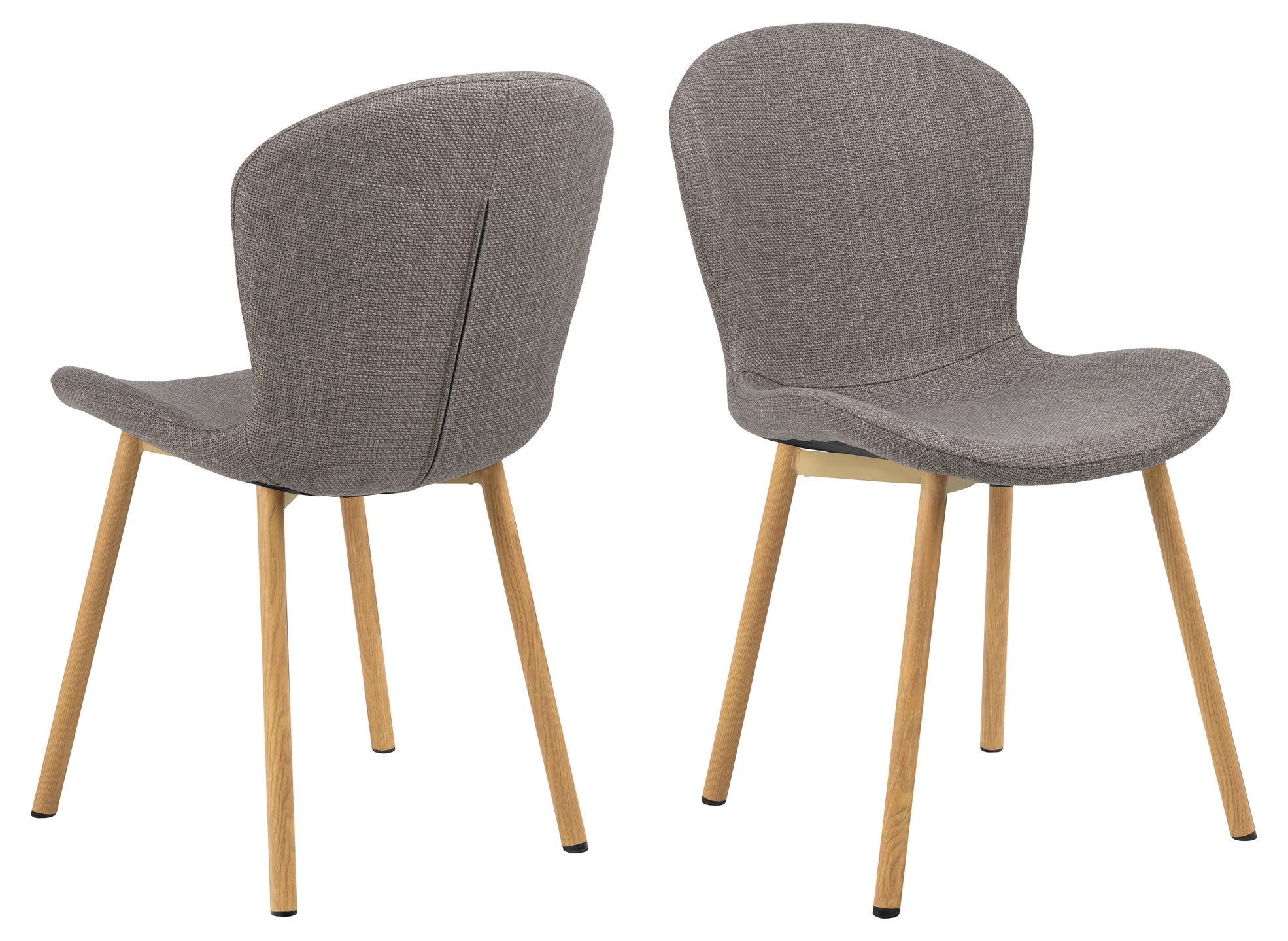 Maya Chair Oak Foil Steel Legs - Grey Fabric