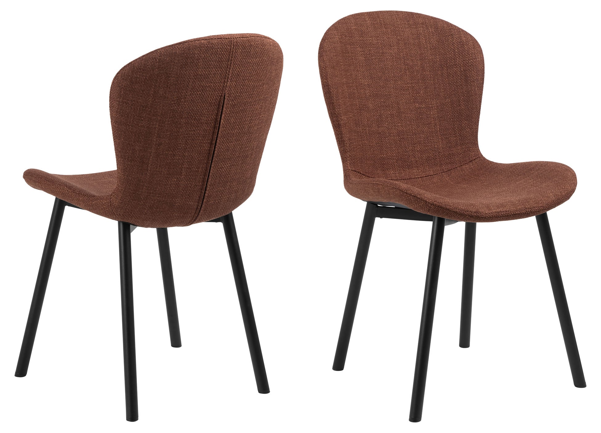 Maya Chair Black Powdercoated Steel Legs - Russet Fabric