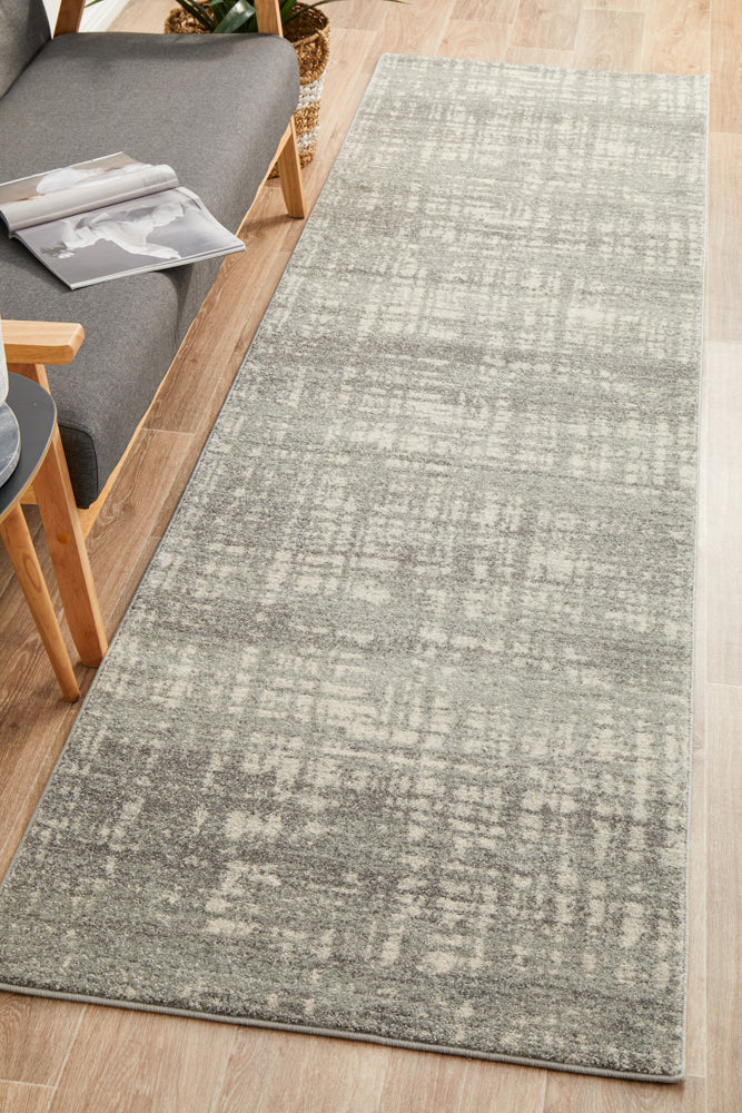 Martell Ashley Abstract Modern Silver Grey Runner Rug