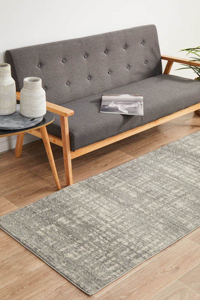 Martell Ashley Abstract Modern Silver Grey Runner Rug