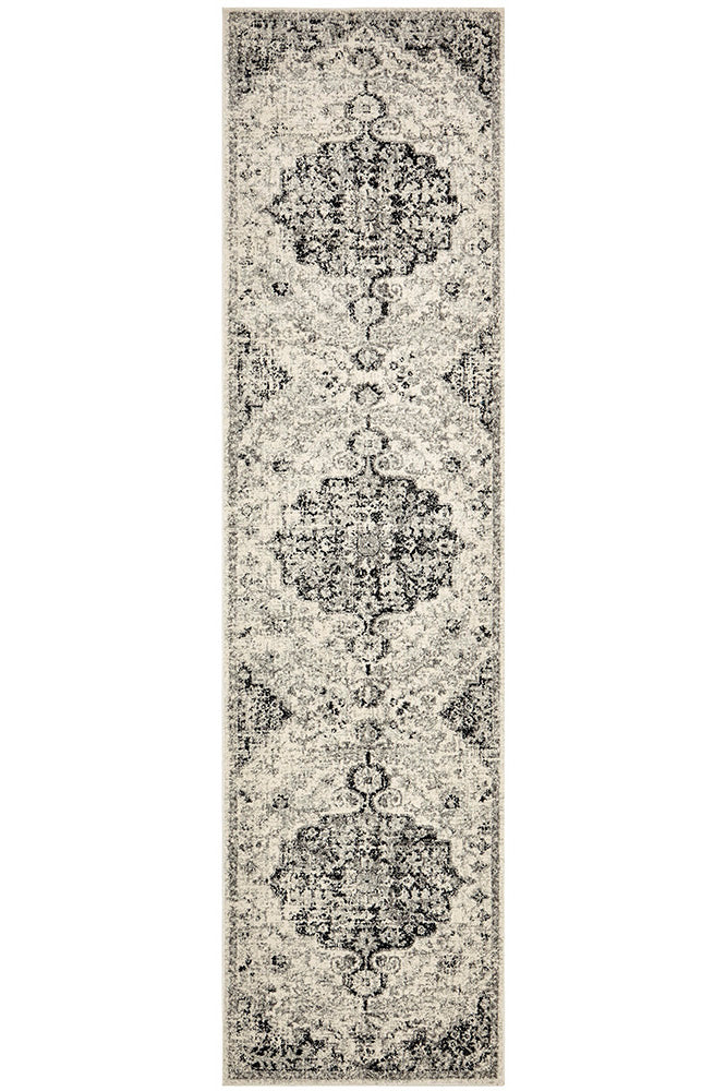 Melony Transitional Charcoal Runner Rug
