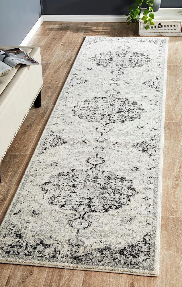 Melony Transitional Charcoal Runner Rug