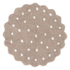 Meldon Round Scalloped Kids Rug Mushroom Beige