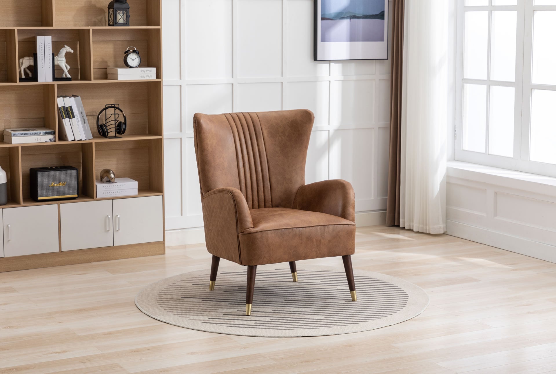 Sherlock Chair - Tan Faux Leather
