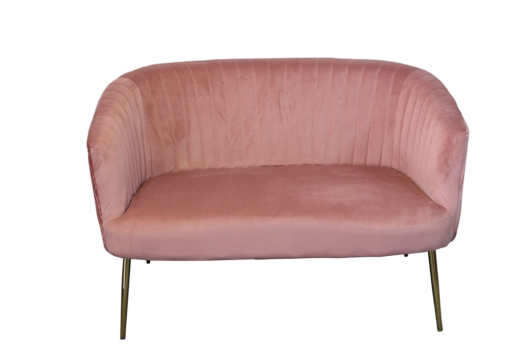 Perla 2 Seater Sofa - Pink Velvet