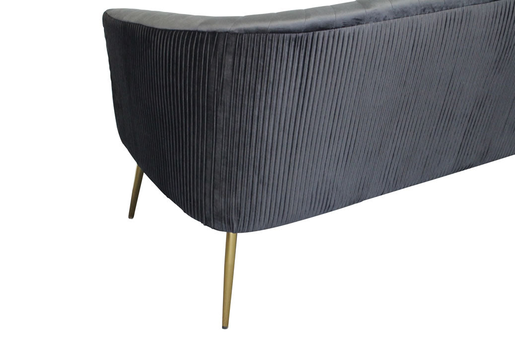 Perla 2 Seater Sofa - Black Velvet