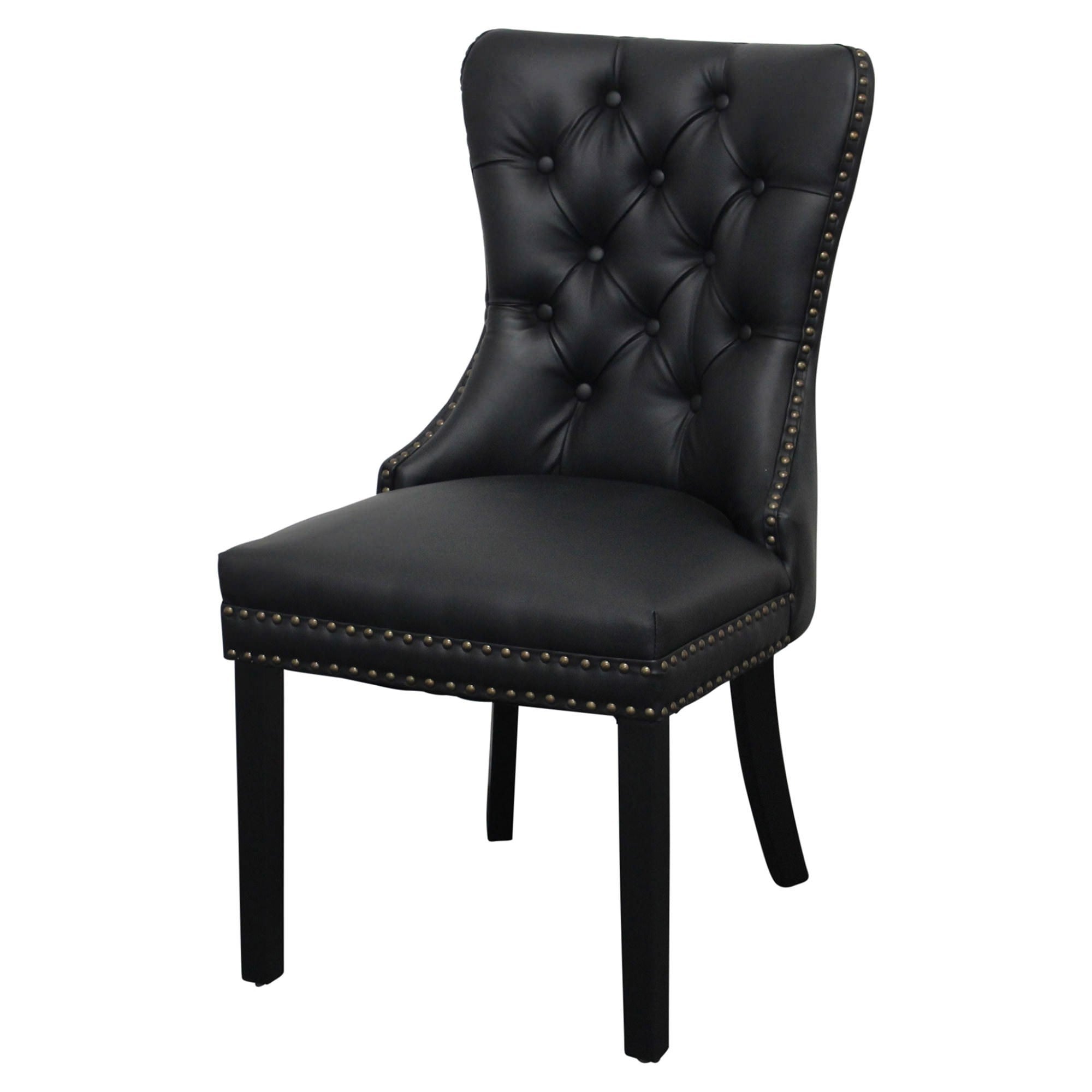 Elburz Dining Chair - Black Faux Leather