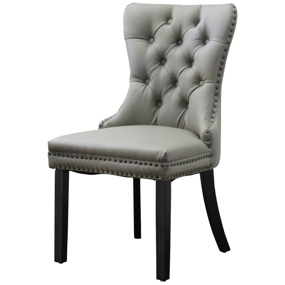 Elburz Dining Chair - Grey Faux Leather