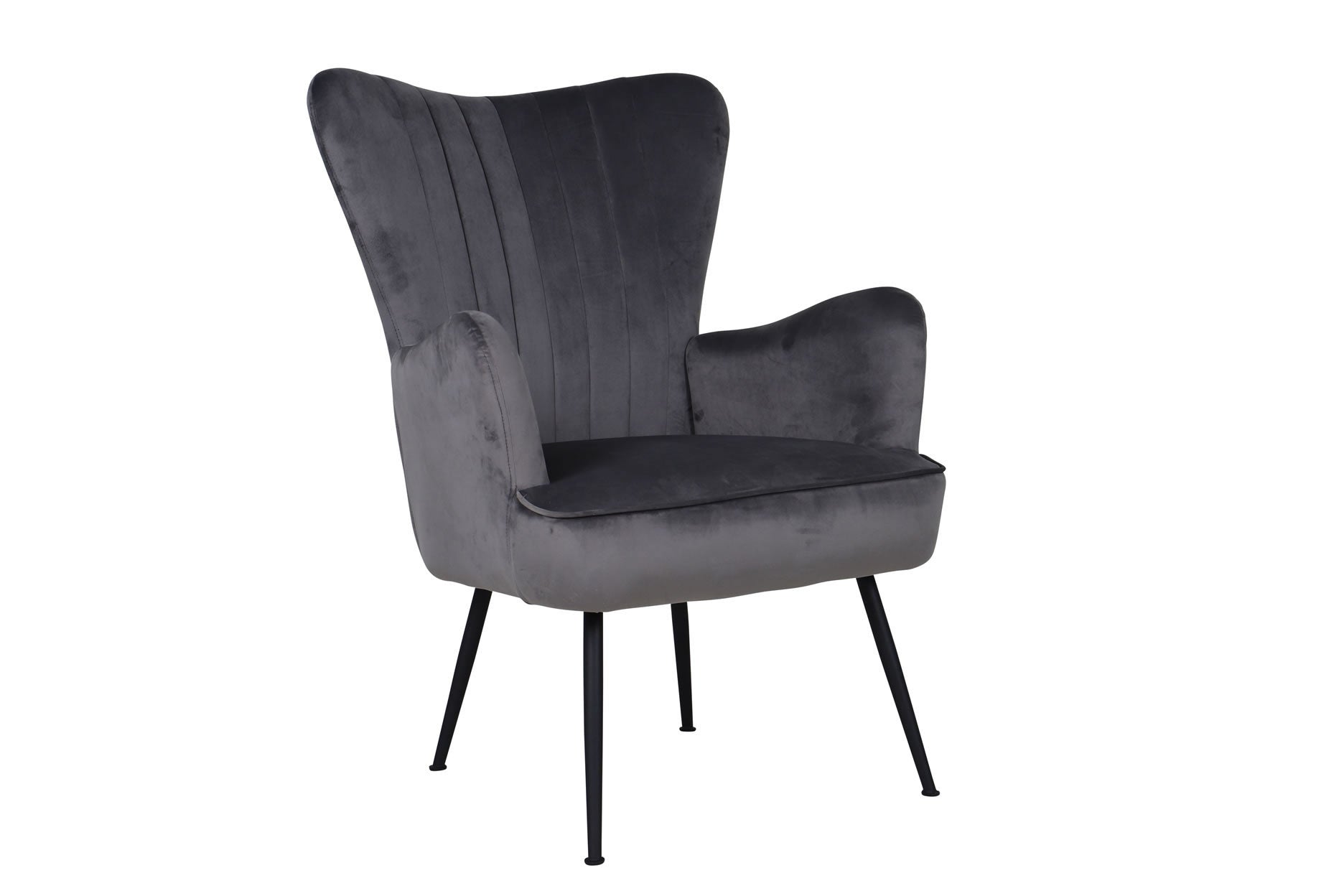 Mia Chair Seal Velvet Quilted Back