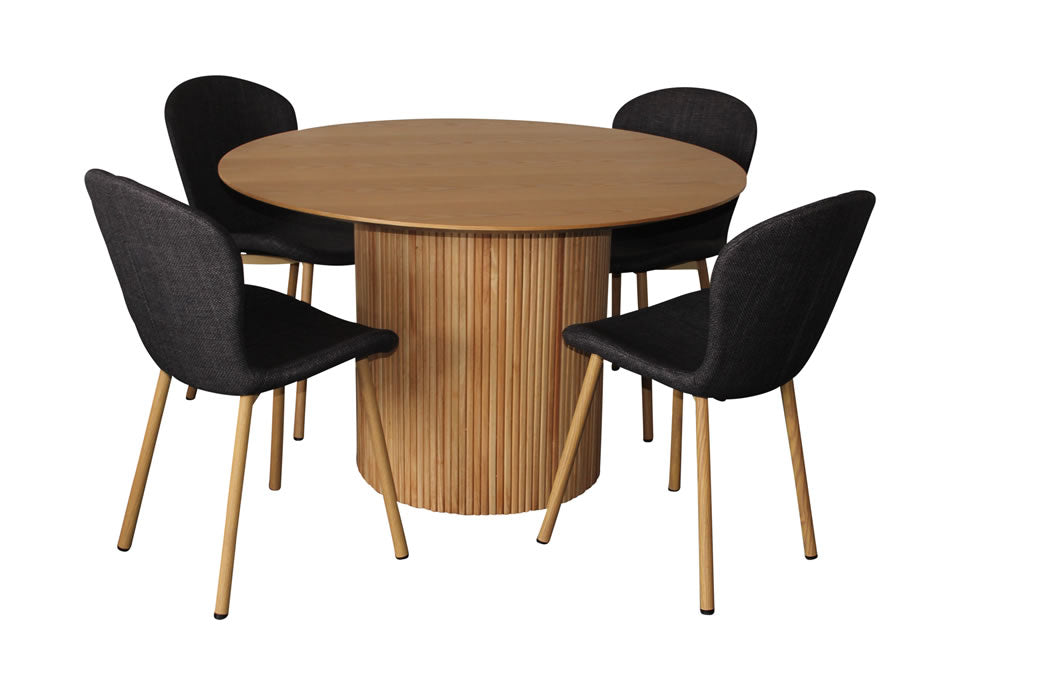 Miami 5 Piece Dining Set Natural w Maya Chair - Grey/Oak