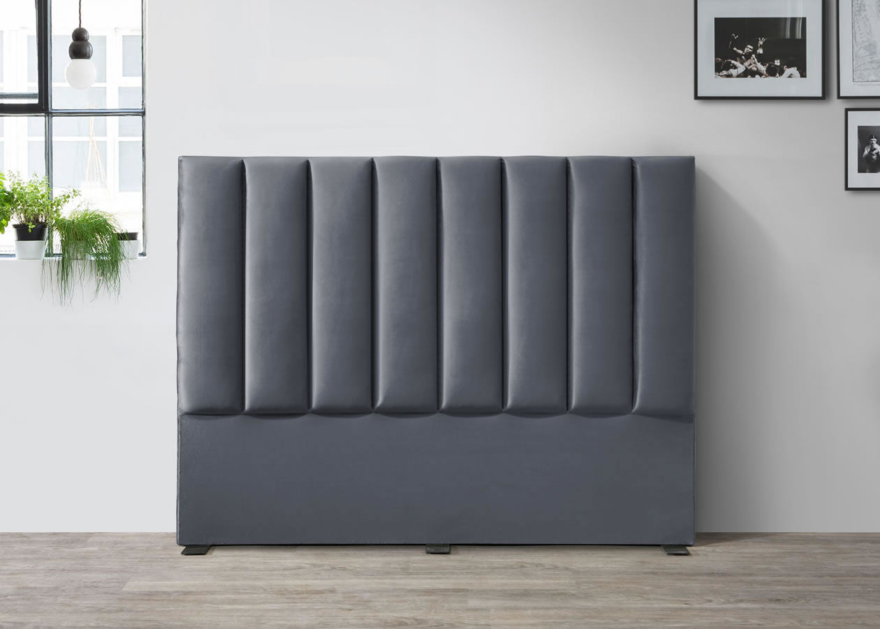 Monaco King Bedhead - Charcoal Velvet