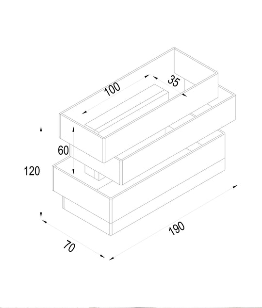 Wall Int City S/M 5W Rect Up/Dn White Dim Tri 3K/4K/5.7K 265 Lm