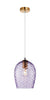 Pendant ES 40W Purple Wine Glass Segmented/W Brass Highlight OD 180mm X H250mm