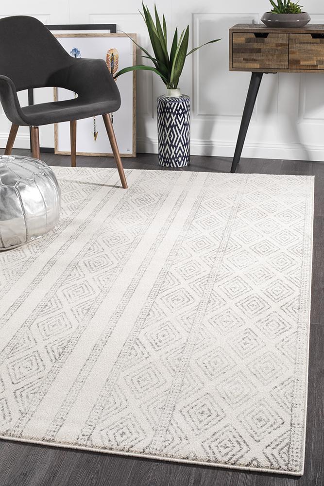 Odelle Salma White And Grey Tribal Rug