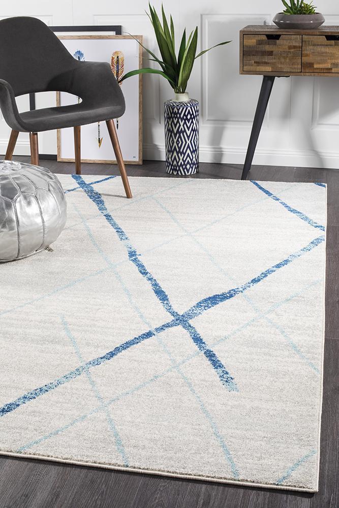 Odelle Noah White Blue Contemporary Rug