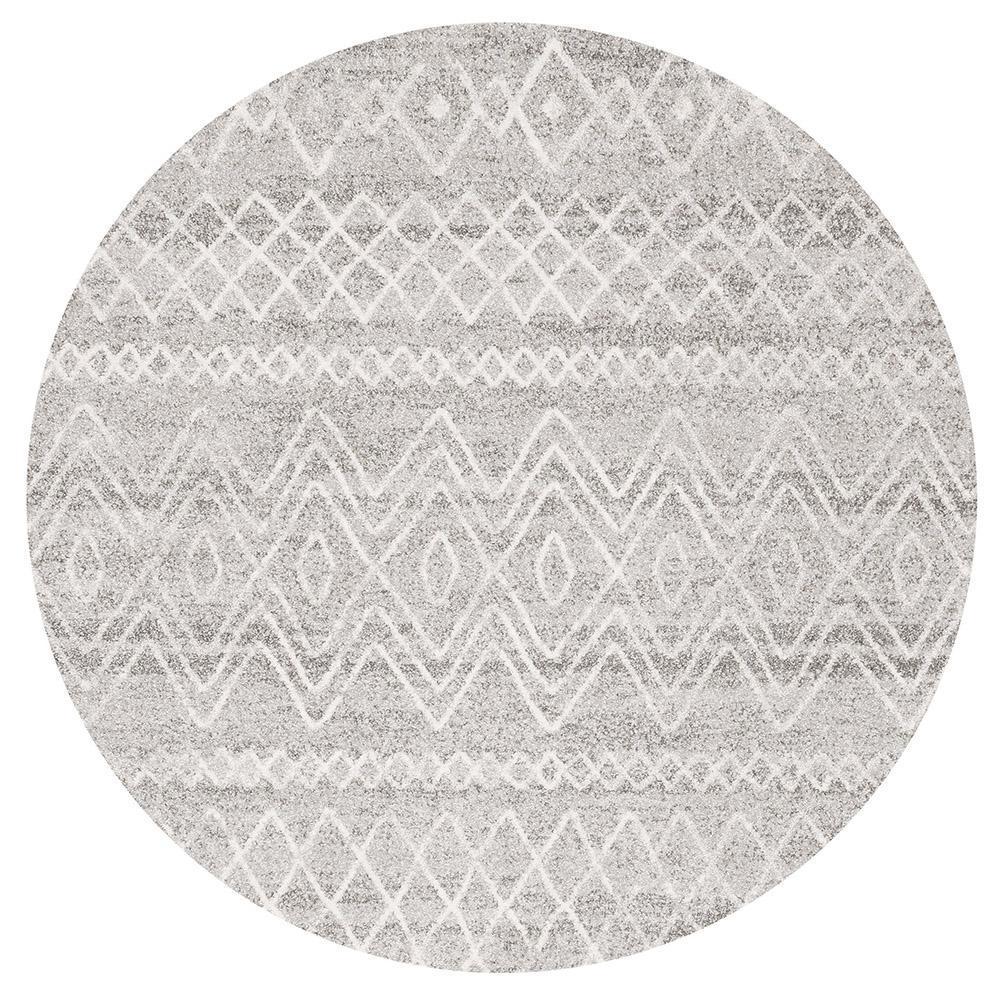 Odelle Nadia Grey Rustic Tribal Round Rug