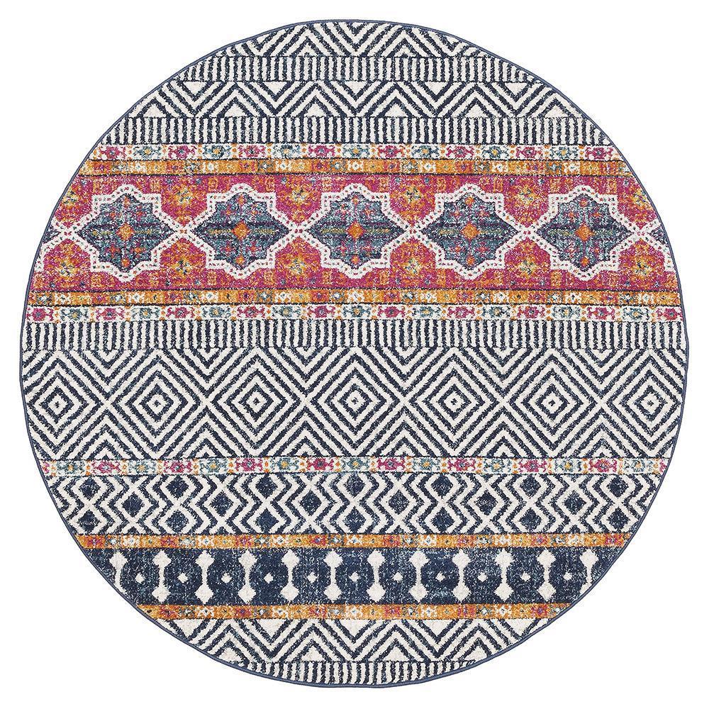 Odelle Sabrina Multi Tribal Round Rug