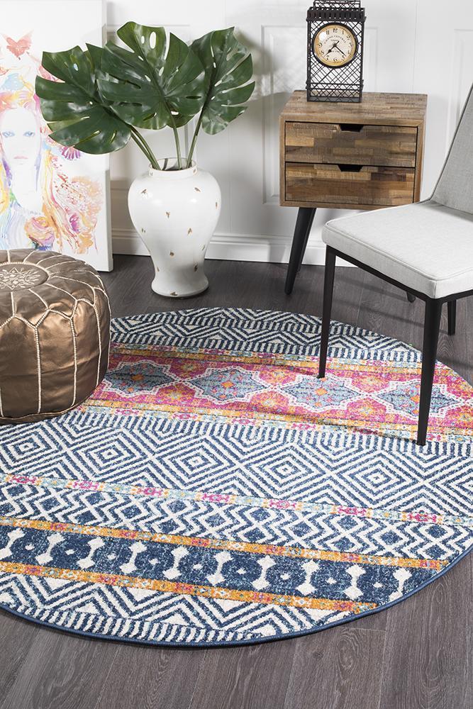 Odelle Sabrina Multi Tribal Round Rug