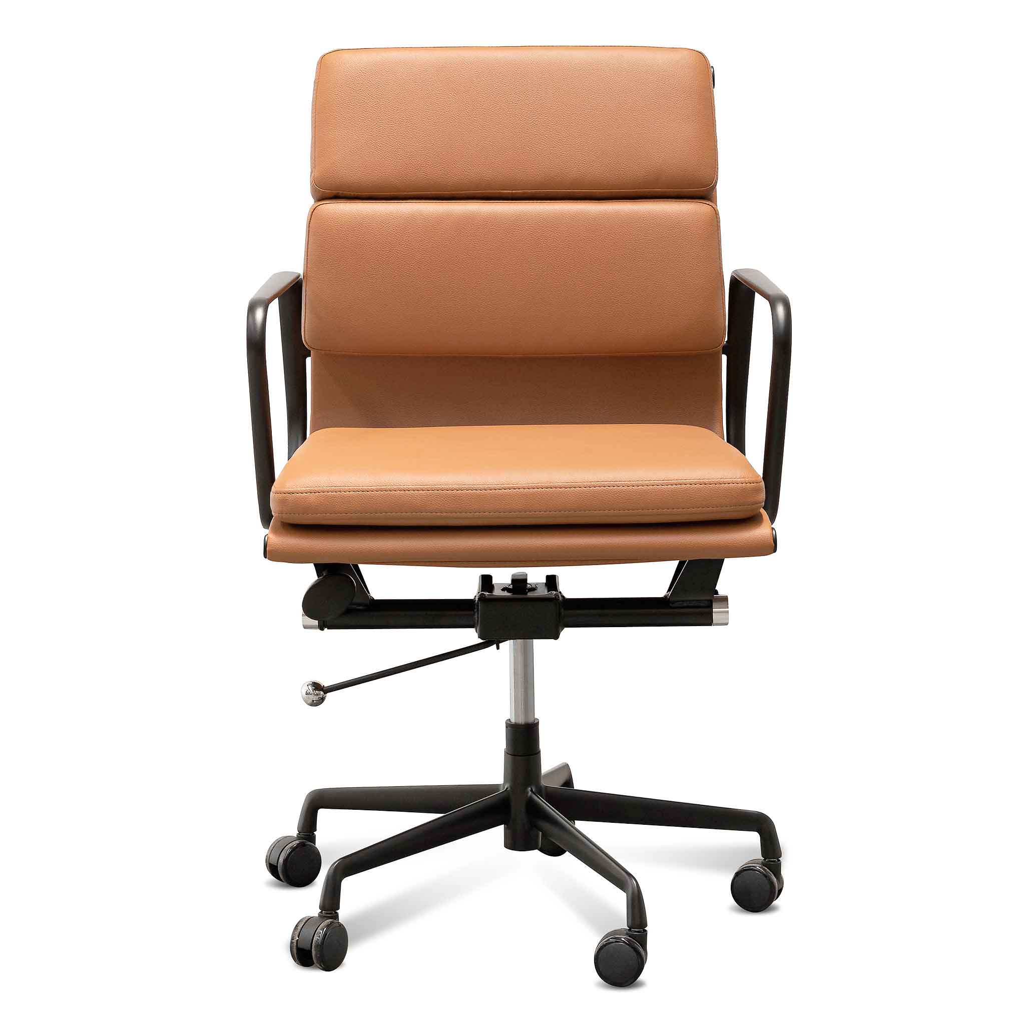 Ashton Low Back Office Chair – Saddle Tan in Black Frame