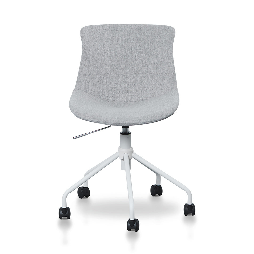 Zima Office Bar Chair - Light Grey with White Base