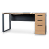 Halo 1.6m Single Seater Natural Office Desk - Black Legs