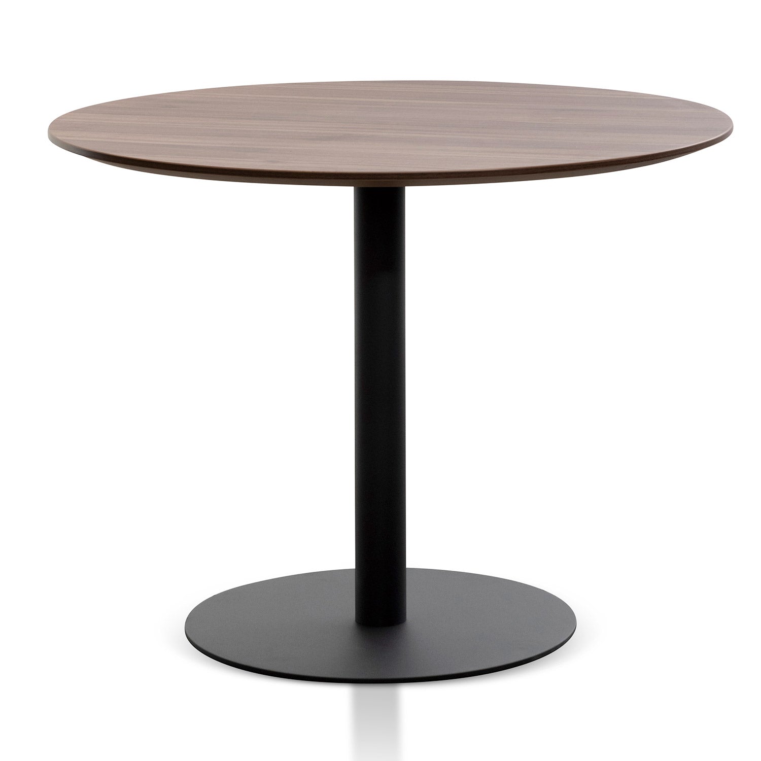 Scope Round Office Meeting Table - Walnut with Black Base