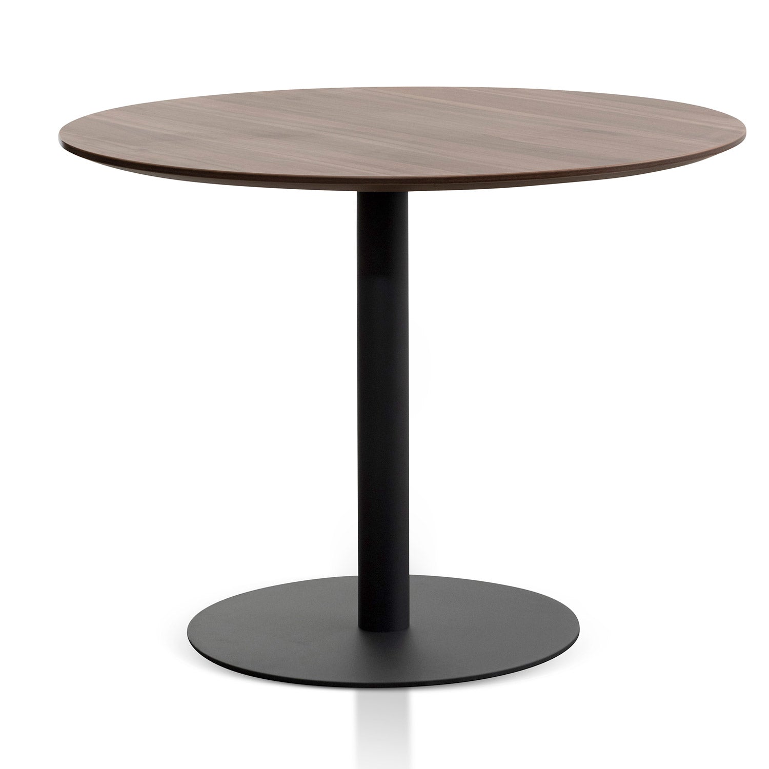 Scope Round Office Meeting Table - Walnut with Black Base