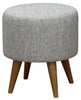 Manhattan Round Upholstered Ottoman - Dark Grey