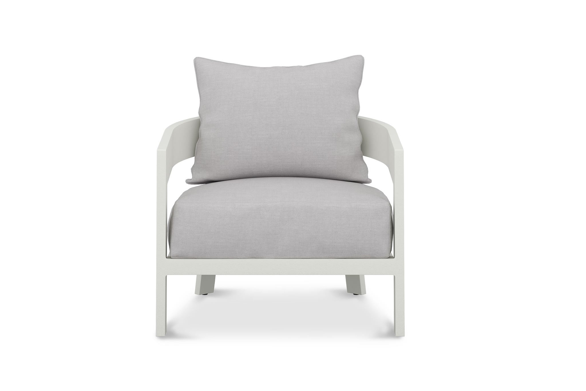 Kingscliff Outdoor Sofa 1 Seater - Powder Coated White Frame