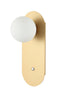 Wall Int S/M G9 Round Opal Diffuser W/ Oblong Gold Base W/Switch