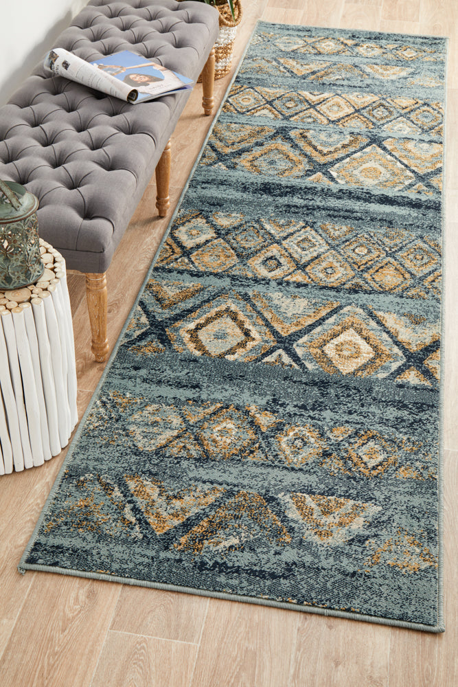 Oracle Contrast Blue Runner Rug