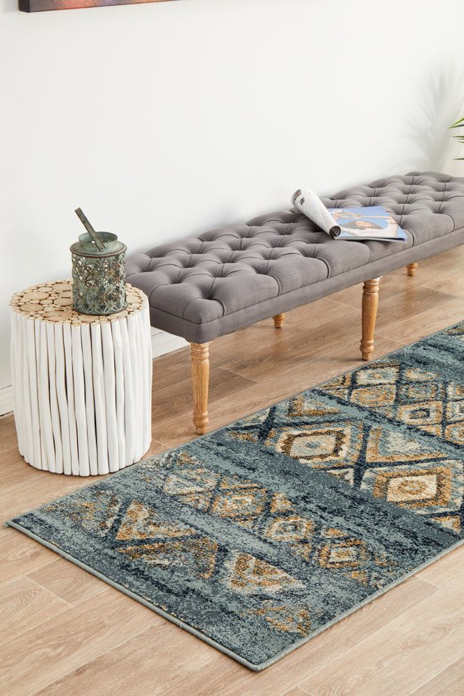 Oracle Contrast Blue Runner Rug