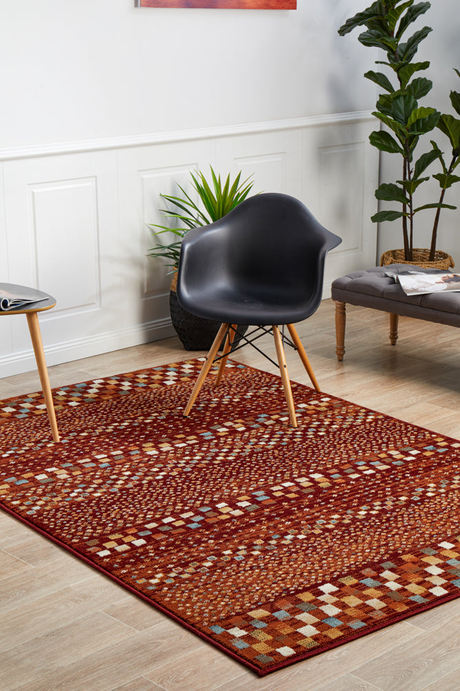 Oracle Squares Rust Rug | Hammond & Grange