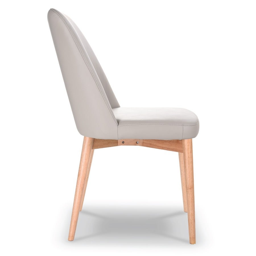 Jasha Leather Dining Chair - Grey
