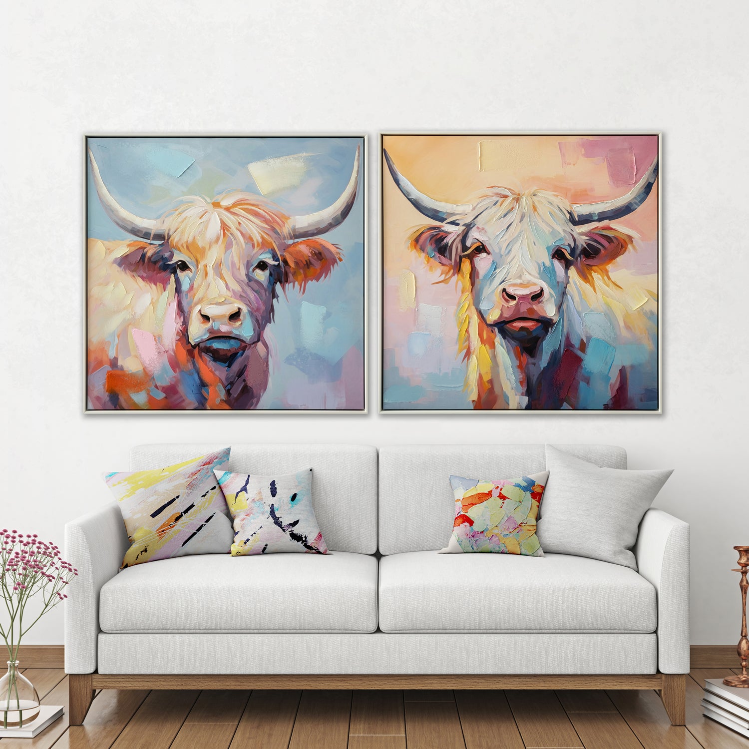 Moo-dy Blue Painting 83x83cm