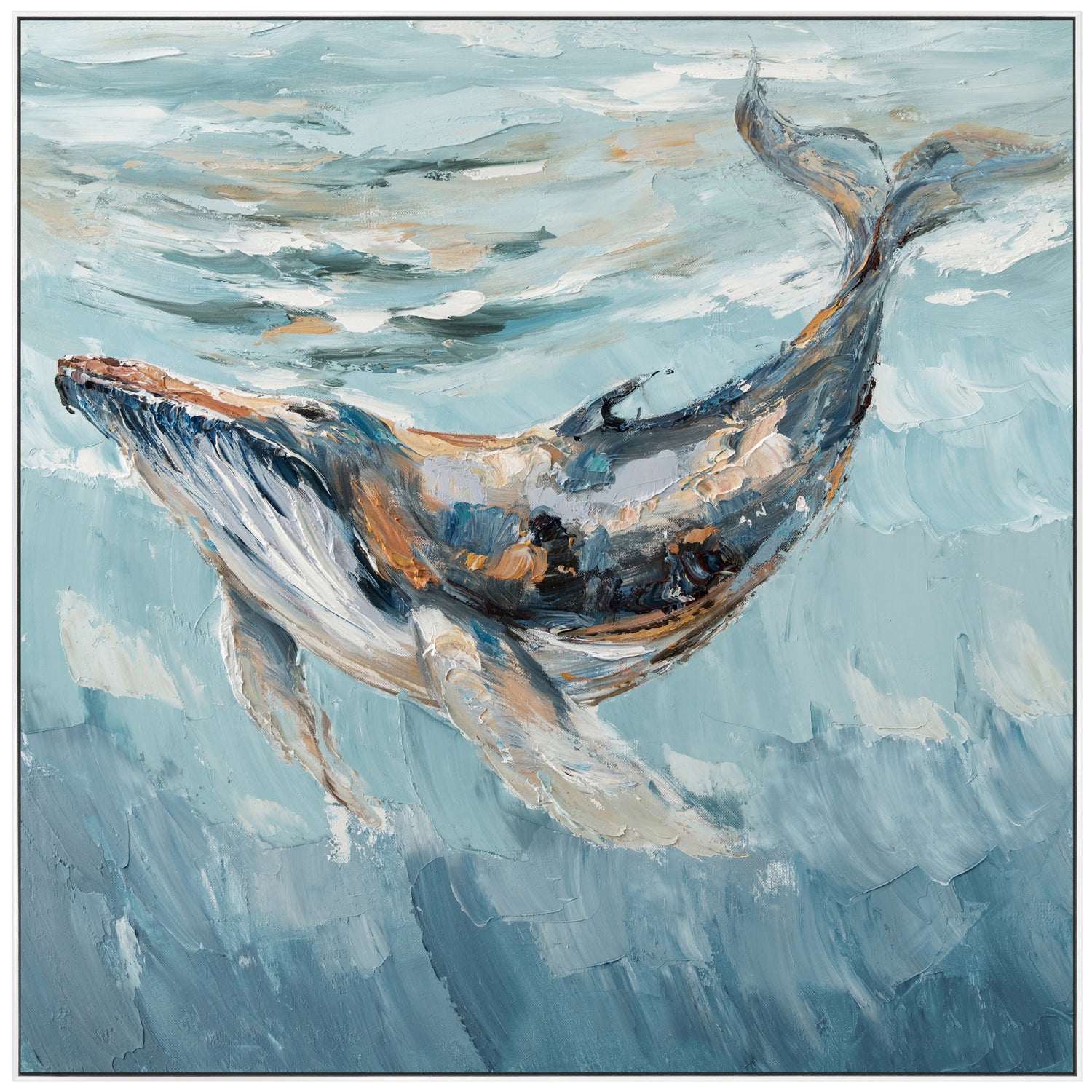 Whale Hello There Painting 83x83cm