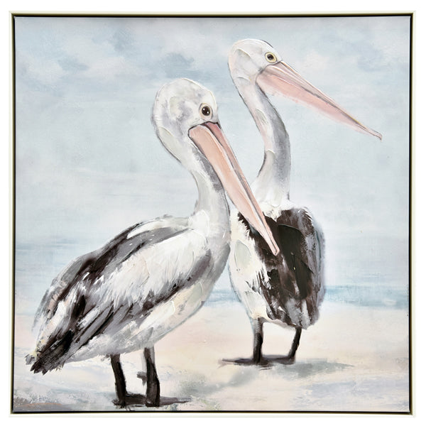 Pelican Duo Painting 83x83cm