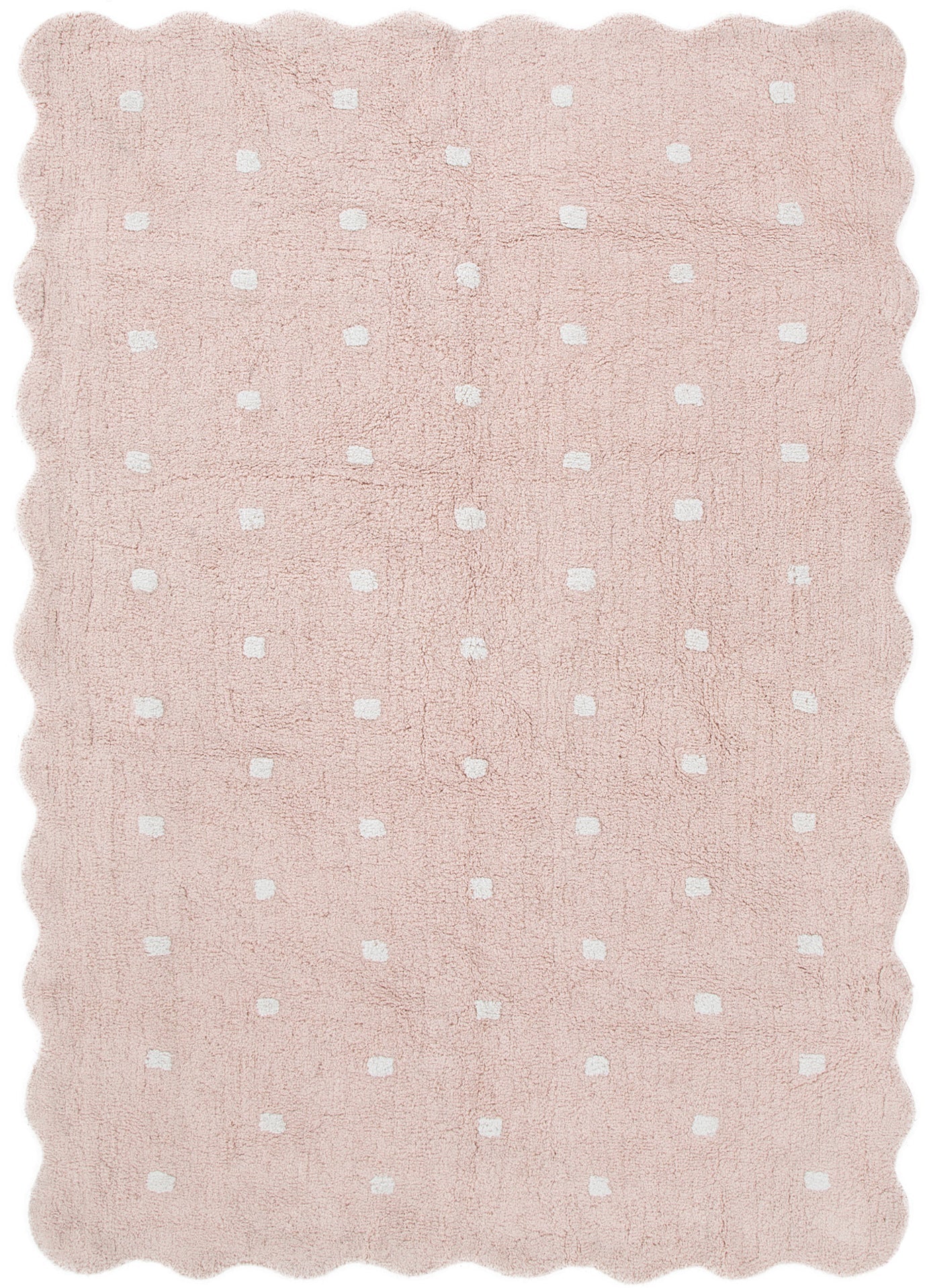 Meldon Rectangle Scalloped Kids Rug Blush Pink
