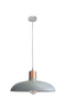 Pendant ES Matt Grey Dome W/Copper Highlight OD 400mm