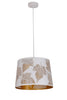 Pendant ES 60W White W/Gold Interior Iron Slanted W/Maple Leaf Pattern OD 350 X H250 mm