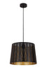 Pendant ES 60W Black W/Gold Interior Iron Slanted W/Vector Pattern OD 350 X H250 mm