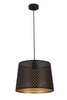 Pendant ES 60W Black W/Gold Interior Iron Slanted W/Geometry Pattern OD 350 X H250 mm